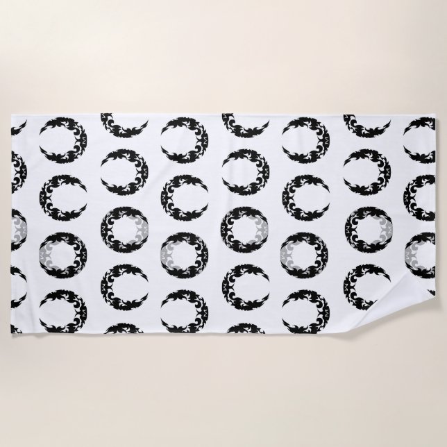 Toalla De Playa Bewitando la silueta de luna de negro (Anverso)