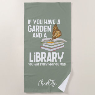 Toalla De Playa Bibliotecario Friki y Jardinero Personalizado