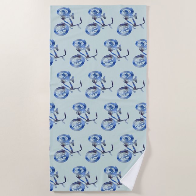 Toalla De Playa Bici azul (Anverso)