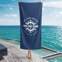 Bienvenida a bordo Nautical Boat Name Navy Blue