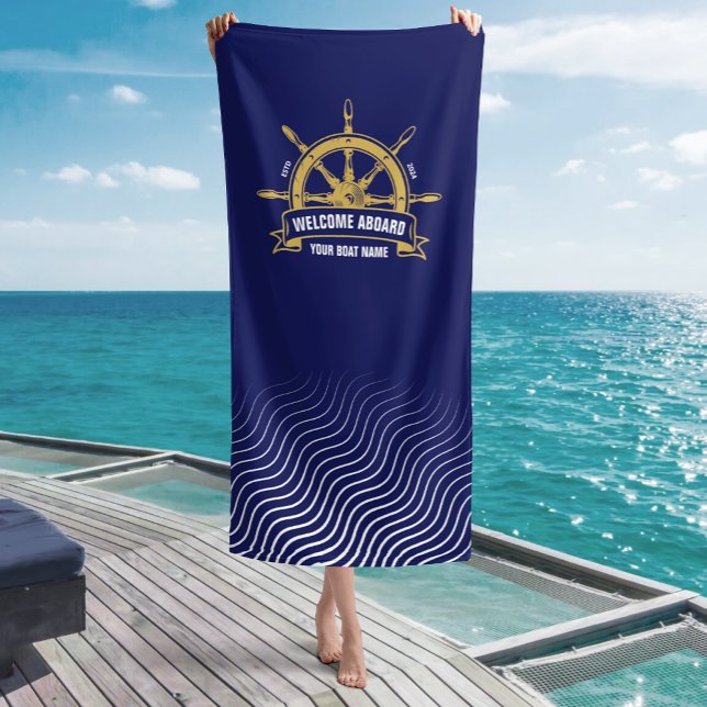 Toalla De Playa Bienvenida personalizado a bordo de la rueda náuti (Subido por el creador)