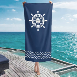 Toalla De Playa Bienvenido a bordo Nombre de barco personalizado N