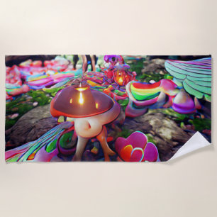 Toalla De Playa Bienvenidos al Home Beach Family Mushrooms and Fai
