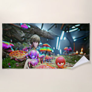 Toalla De Playa Bienvenidos al Home Beach Family Mushrooms and Fai