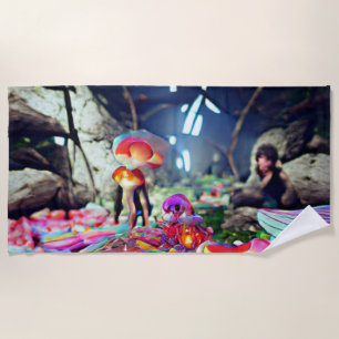 Toalla De Playa Bienvenidos al Home Beach Family Mushrooms and Fai