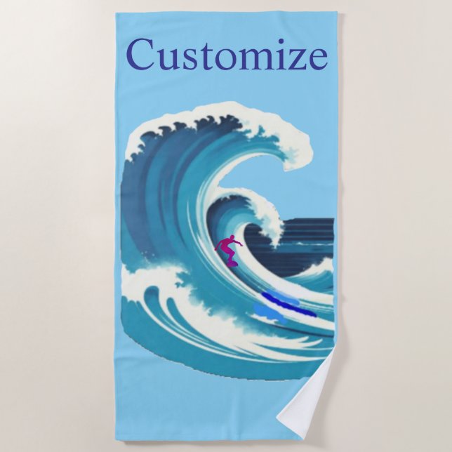 Toalla De Playa Big Wave Surfer Thunder_Cove (Anverso)