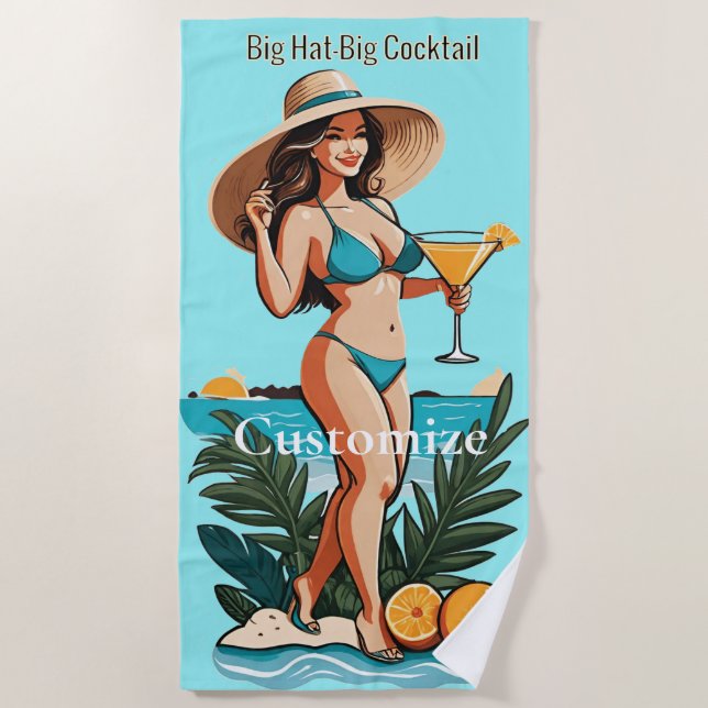 Toalla De Playa Bikini Babe Gran Gorra - Gran Cocktail Thunder_Cov (Anverso)