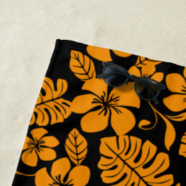 TOALLA DE PLAYA BIKINI ROSA (NEGRO/NARANJA)