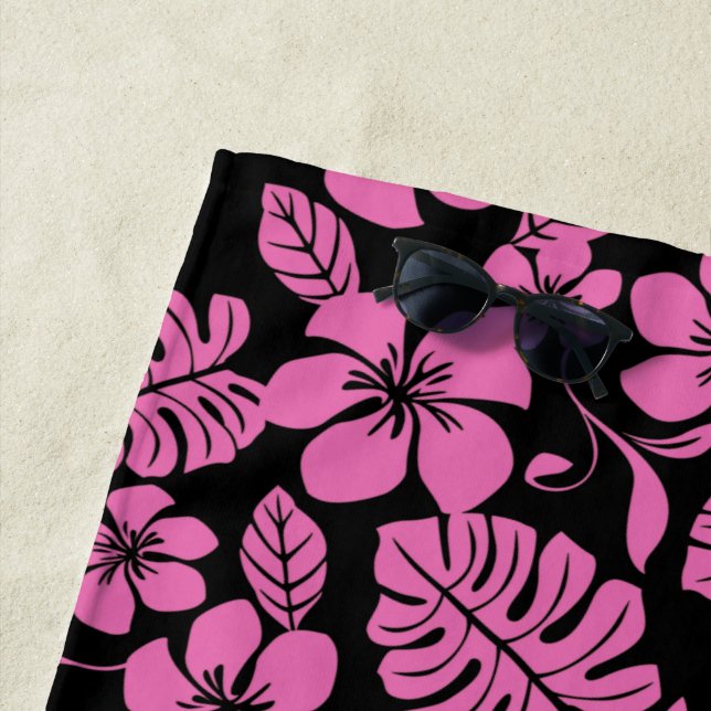 TOALLA DE PLAYA BIKINI ROSA (NEGRO/ROSA) (In situ)