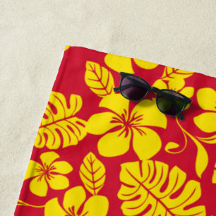 TOALLA DE PLAYA BIKINI ROSA (ROJO/DORADO)