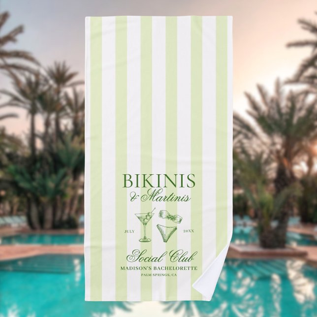 Toalla De Playa Bikinis y Martinis Bachelorette (Subido por el creador)