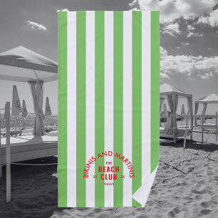 Toalla De Playa Bikinis y Martinis The Beach Club Raya Verde