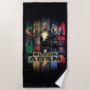 Toalla De Playa Black Adam Characters In Stripes Graphic
