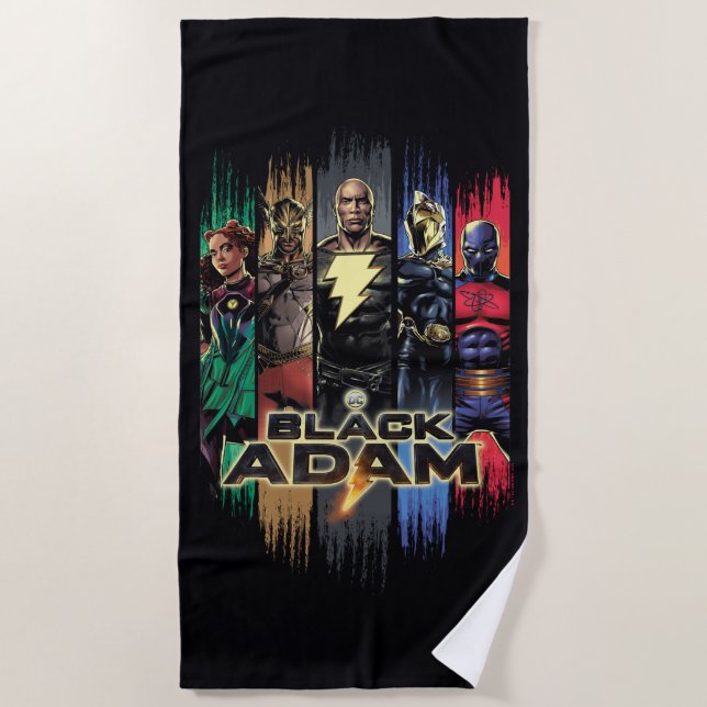 Toalla De Playa Black Adam Characters In Stripes Graphic (Anverso)