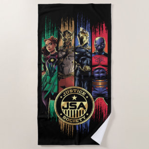 Toalla De Playa Black Adam Justice Society Heroes In Stripes