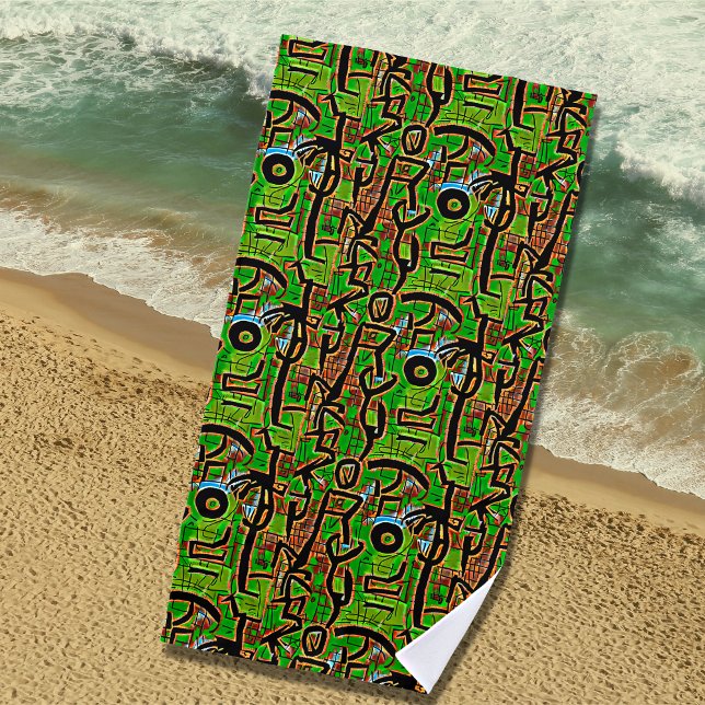 Toalla De Playa Black Brown sobre el resumen verde (Subido por el creador)