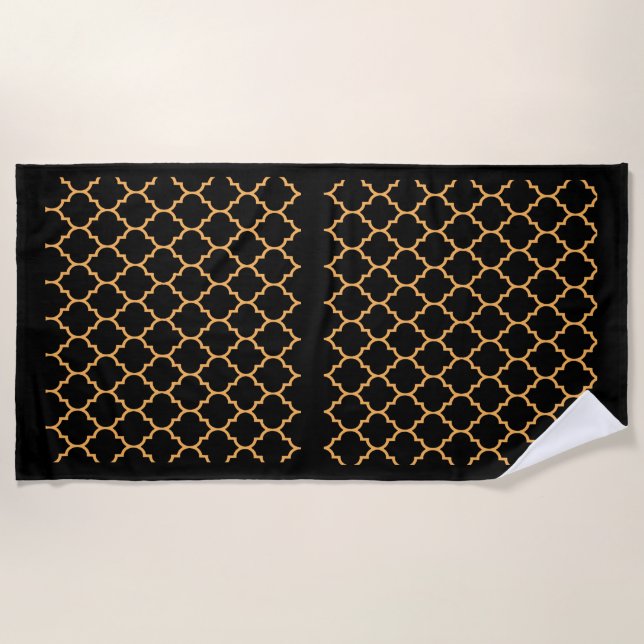 Toalla De Playa Black Honeycomb (Anverso)