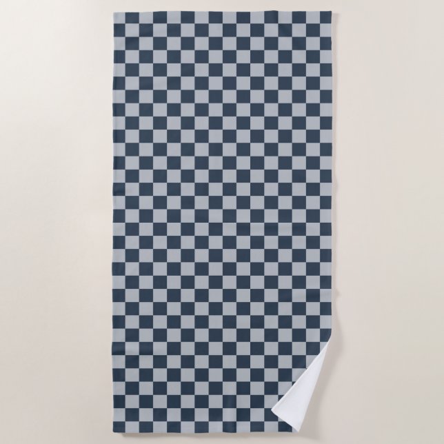 Toalla De Playa Black ice checkered board pattern (Anverso)