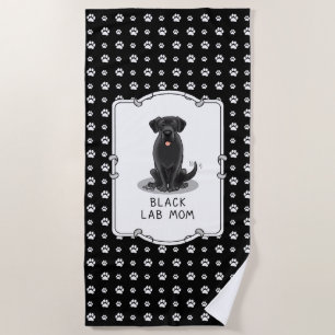 Toalla De Playa Black Lab Mom (Labrador Retriever Mom)