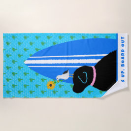Toalla De Playa Black Lab Surf Dog Island Beach Towel