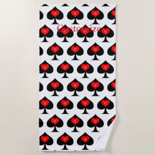 Toalla De Playa Black Spades Red Hearts Thunder_Cove