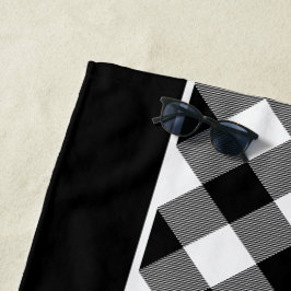 Toalla De Playa Black White Check