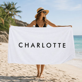 Toalla de playa blanca personalizada moderna