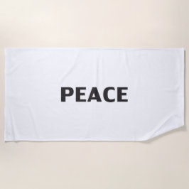 Toalla De Playa Blanco negro de paz simple