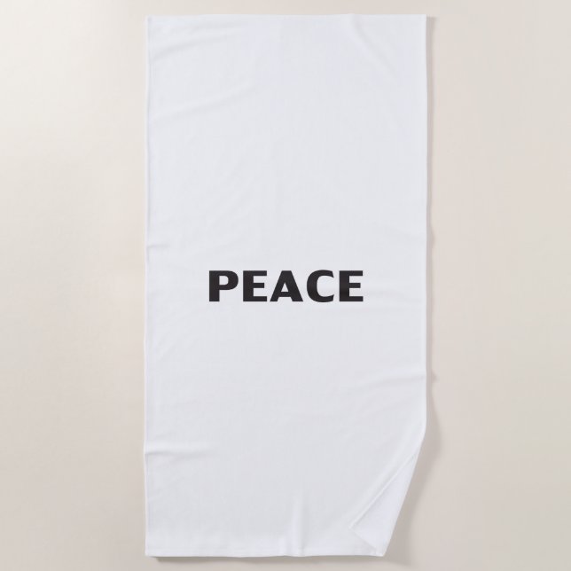 Toalla De Playa Blanco negro minimalista moderno (Anverso)