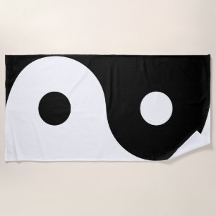 Toalla de playa blanco y negro de Ying Yang