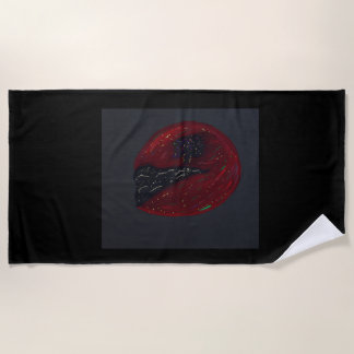 Toalla De Playa Blood Moonlit Night Beach Towel