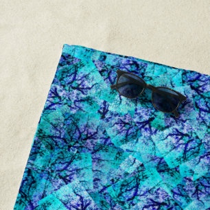 Toalla De Playa **"Bloom etéreo: Abstract Blue Jacarandas"**