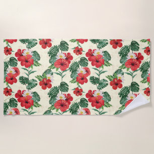 Toalla De Playa Blooms tropicales del Loto Blanco