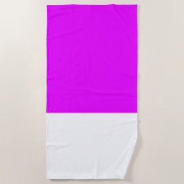 Toalla De Playa Bloque de color rosa rosado intenso y vivo de esti