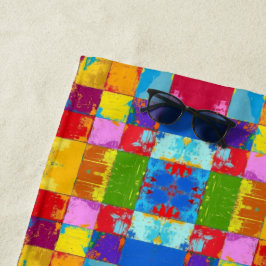 Toalla De Playa Bloques de color de fondo de arte pop