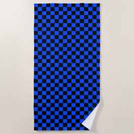 Toalla De Playa Blue and black checkerboard pattern