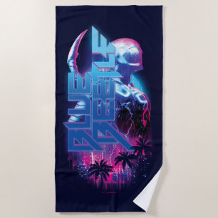Toalla De Playa Blue Beetle Retrowave City Lights