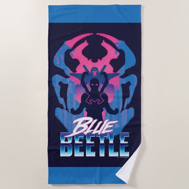 Toalla De Playa Blue Beetle Retrowave vs Graphic (Anverso)