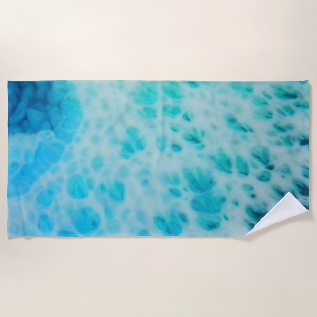 Toalla De Playa Blue Crush - Arte abstracto costero  (Anverso)