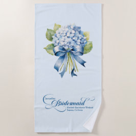 Toalla De Playa Blue Hydrangea Bouquet Bridesmaid Bachelorette