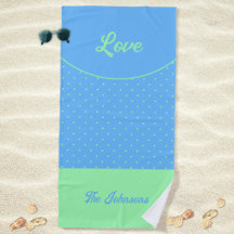 Blue Mid Century Green Retro Dots Summer Love