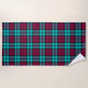 Toalla De Playa Blue Red Campbell Tartán Blackwatch Plain