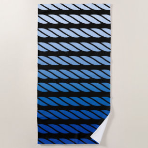 Toalla De Playa Blue Rope Style Stripes Decor on a