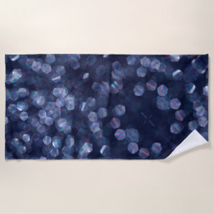 Toalla De Playa Blue Sparkle Bokeh Lights