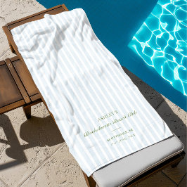 Toalla De Playa Blue Stripes Bachelorette Party