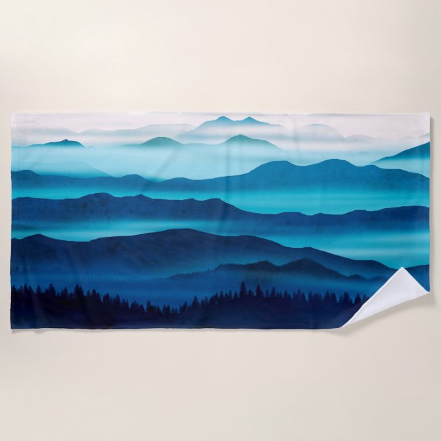 Toalla De Playa Blue valleys horizon (Anverso)