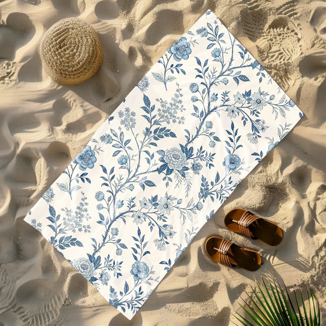 Toalla De Playa Blue Vintage Floral Pattern (Subido por el creador)
