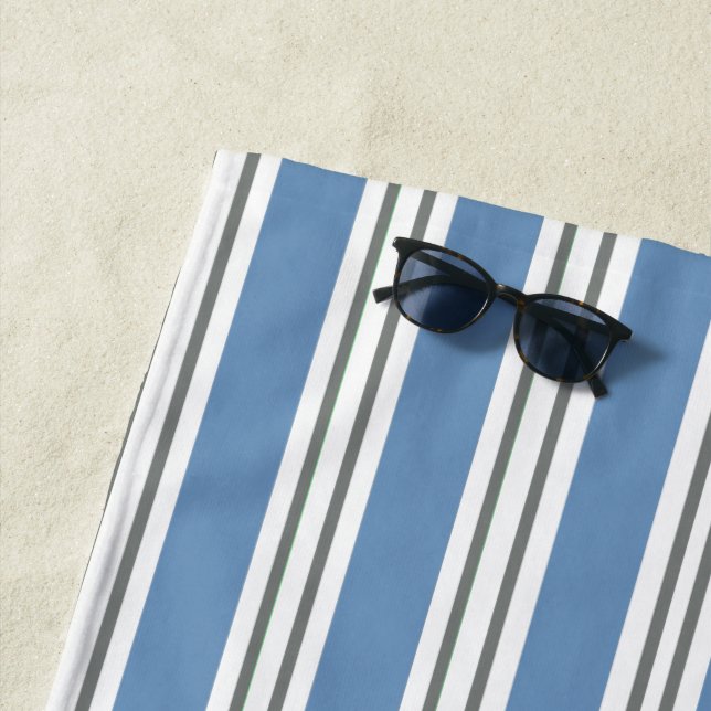 Toalla De Playa Blue white gray beach bathroom coastal (In situ)