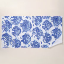 Blue Willow Animal Rabbit Deer Fox Bird Toile Art 