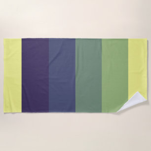 Toalla De Playa Blues + Greens Color Block Stripe